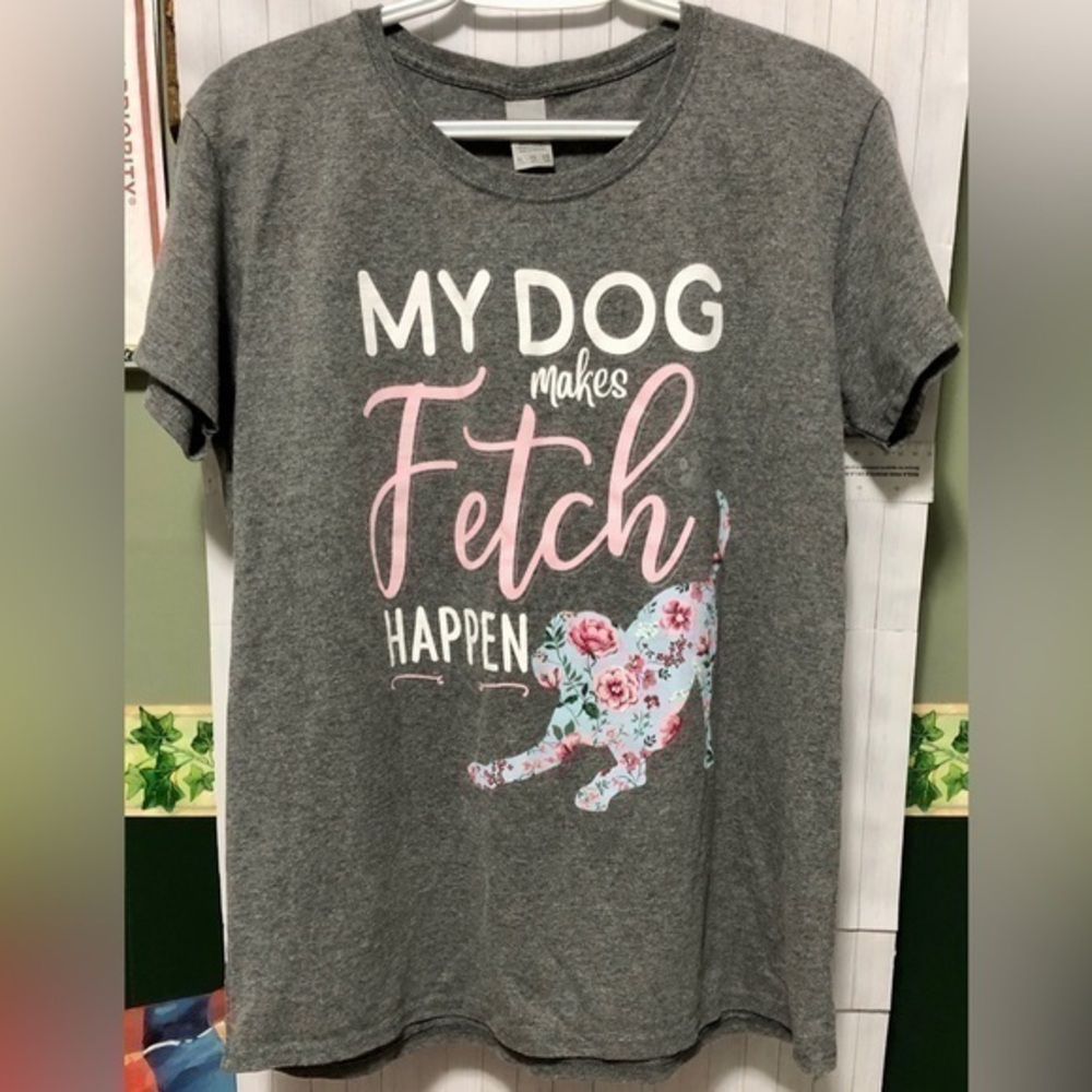 🥀Gildan My Dog Makes Fetch Happen ‘Mean Girls’ Gray T-shirt